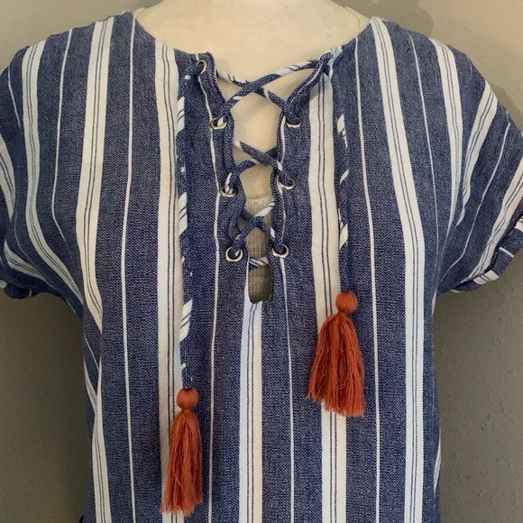 • Tularosa • Warren lace up striped tunic dress - Picture 5 of 11